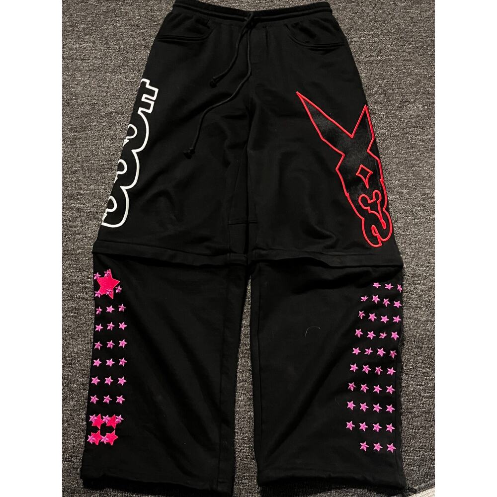 Baggy Wide-Leg Pink Gray Black Sweatpants Sweats